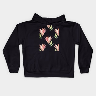 Watercolor Flower Repeated Pattern Kids Hoodie